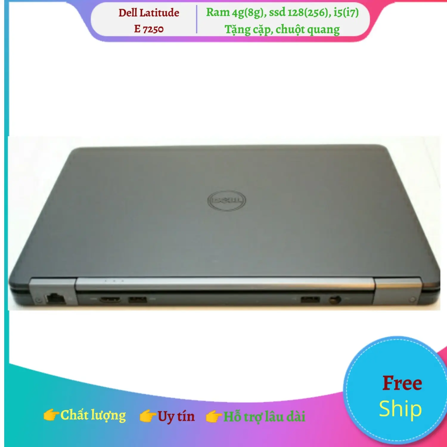 [Trả góp 0%]Laptop doanh nhân Dell latitude E7250 màn 12.5 nhỏ gọn nhẹ(có 2 phiên bản i5 và i7)