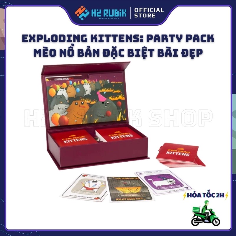 Mèo Nổ Bản Đặc Biệt Party Pack Board Game Exploding Kittens Bài Đẹp Tiếng Anh US