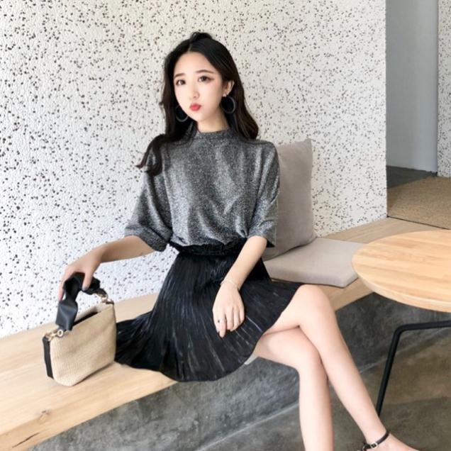Áo thun nhũ cổ trụ tay lỡ