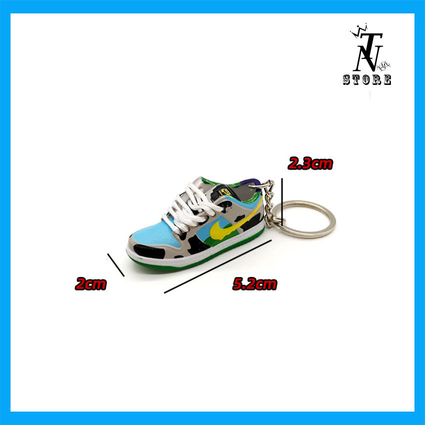 Móc khóa giày sneaker cổ thấp Air Jordan 3D tỷ lệ 1:6
