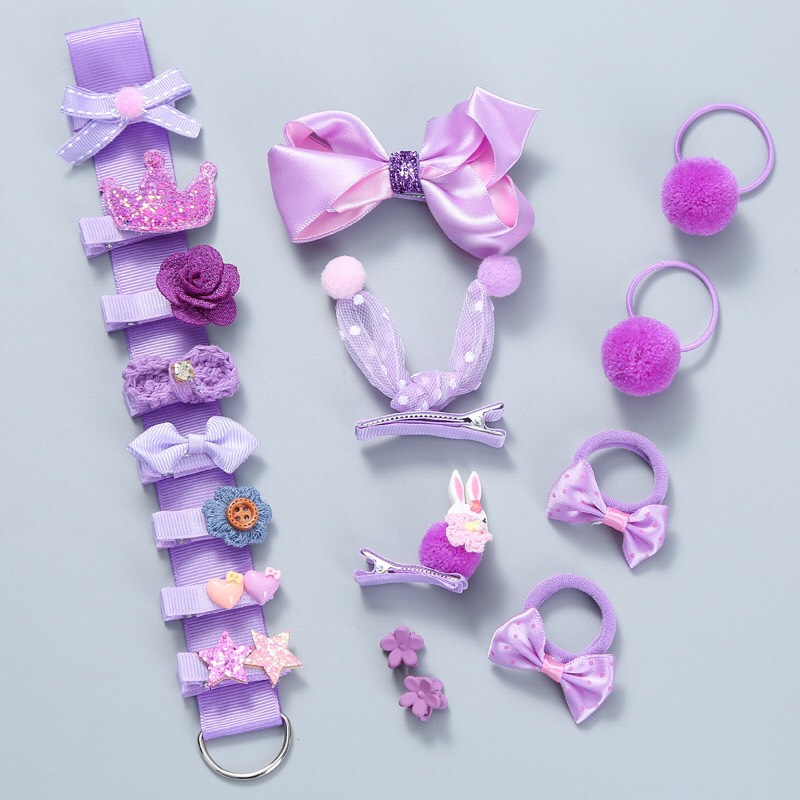 Set nơ cột tóc 18 món cho bé gái siêu xinh- có tách lẻ M66
