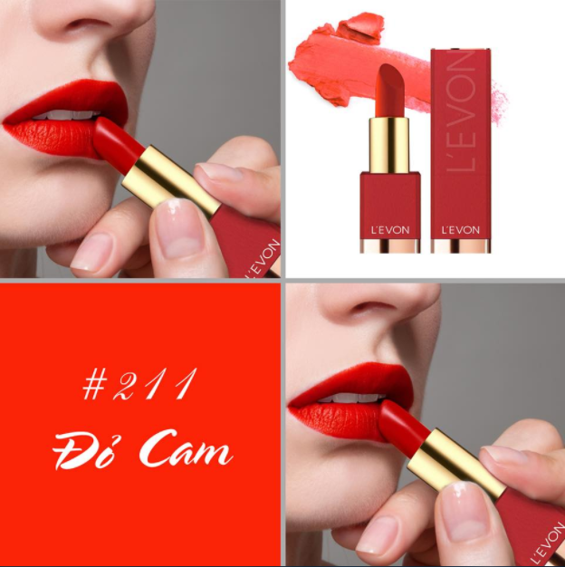 [HCM][SALE SON CHÍNH HÃNG HƯ VỎ HỘP] SON THỎI LEVON MATTE LIPSTICK ĐỎ CAM