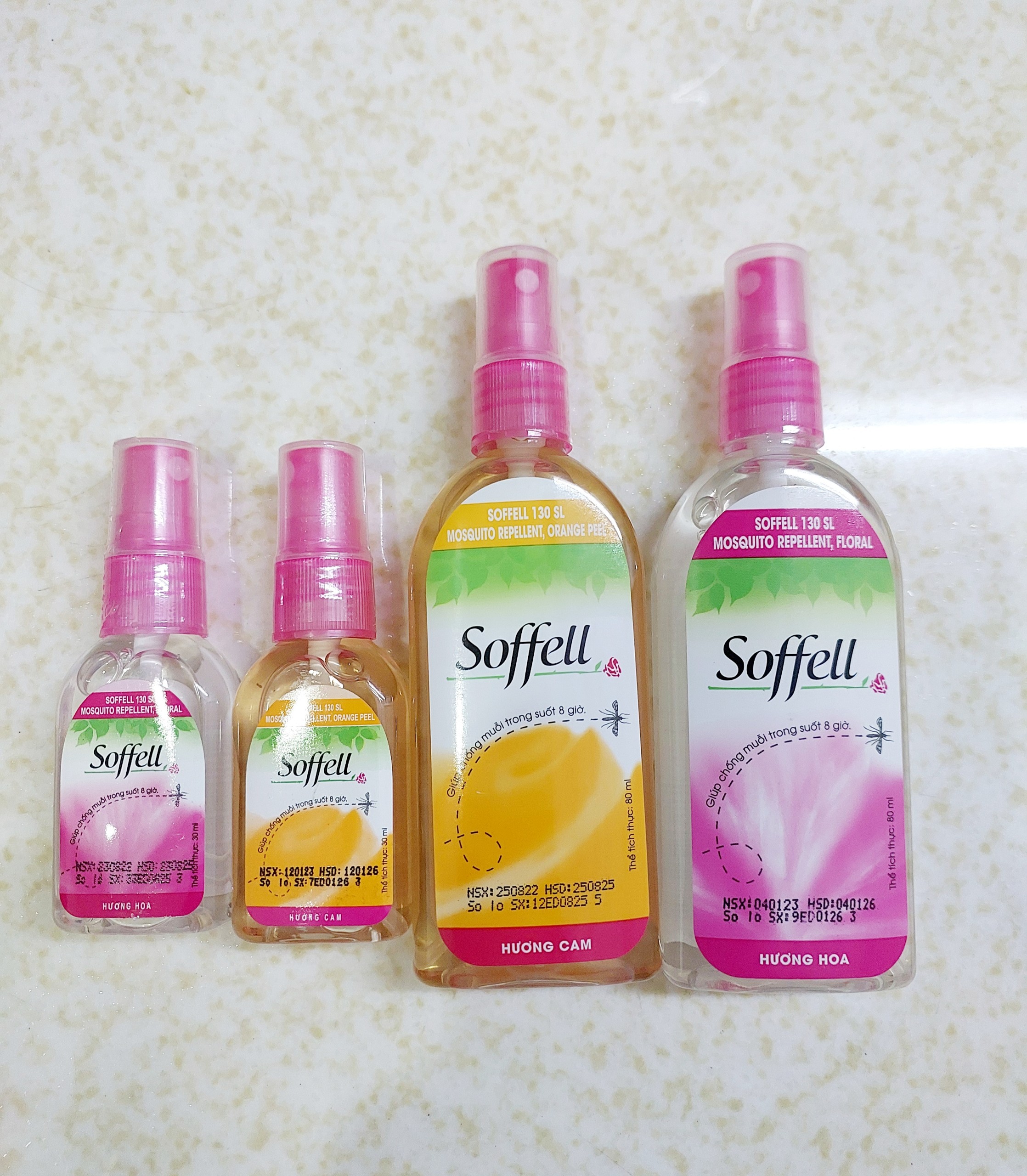 Xịt chống muỗi Soffell Hương hoa, cam [sofell, soffel, sofel]
