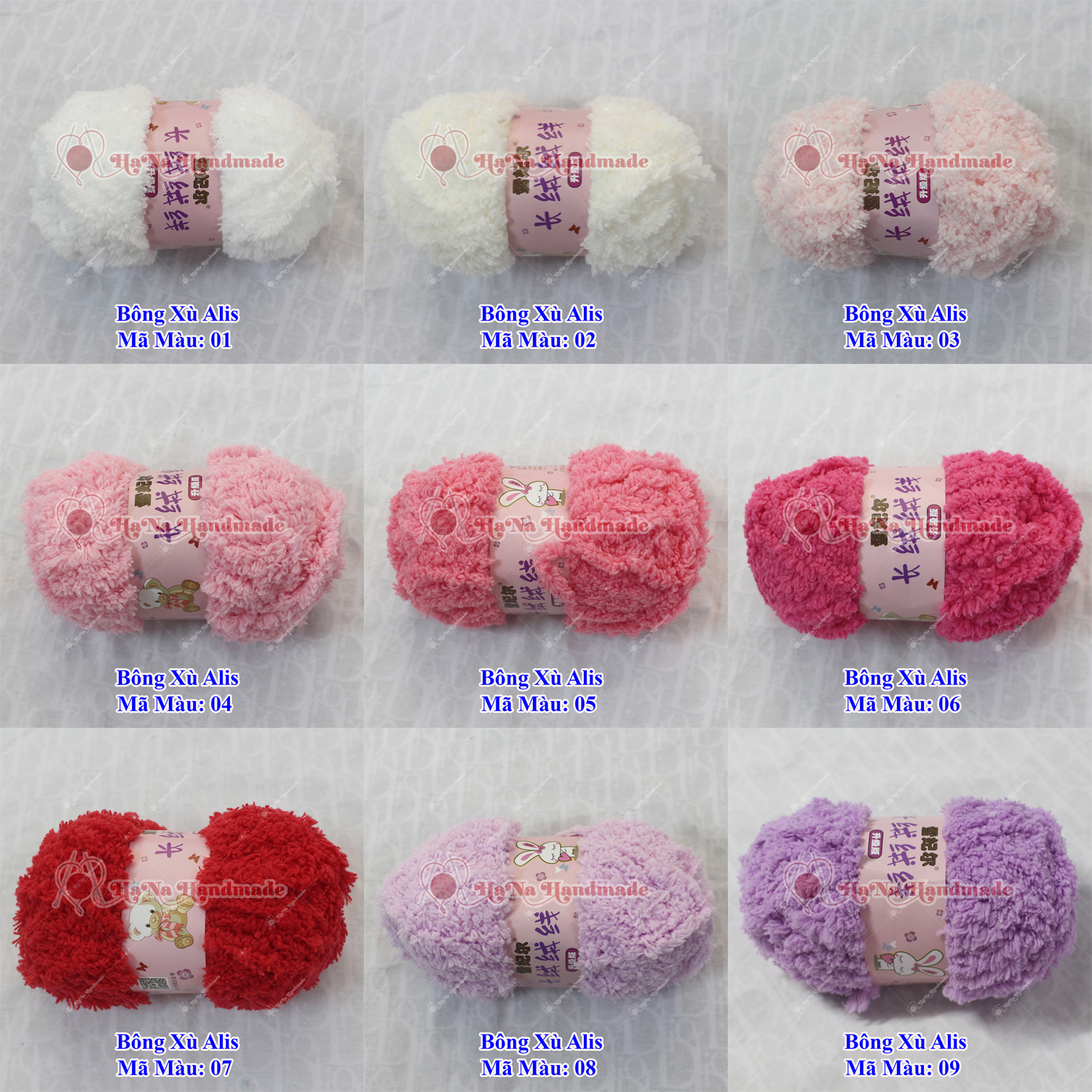 Bông Xù Alis - len bông xù 25k/cuộn/50gram