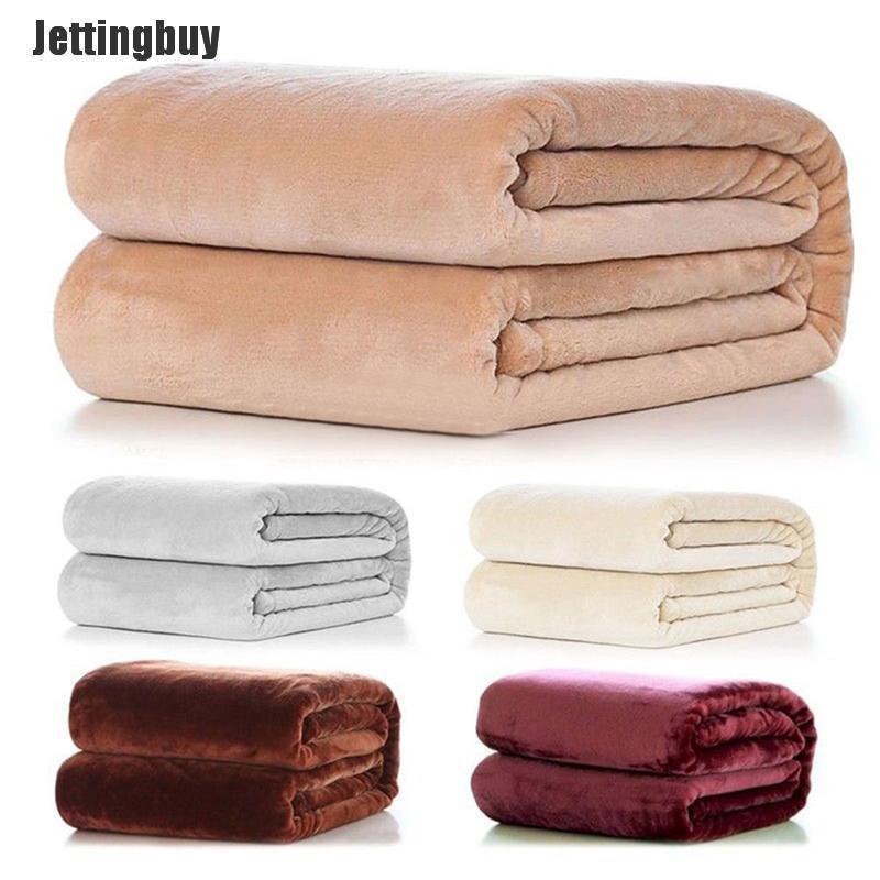 Jettingbuy Chăn lông cừu siêu ấm, siêu mềm, màu trơn, dễ dàng vệ sinh (size nhỏ, vui lòng xem kích thước khi đặt hàng)
