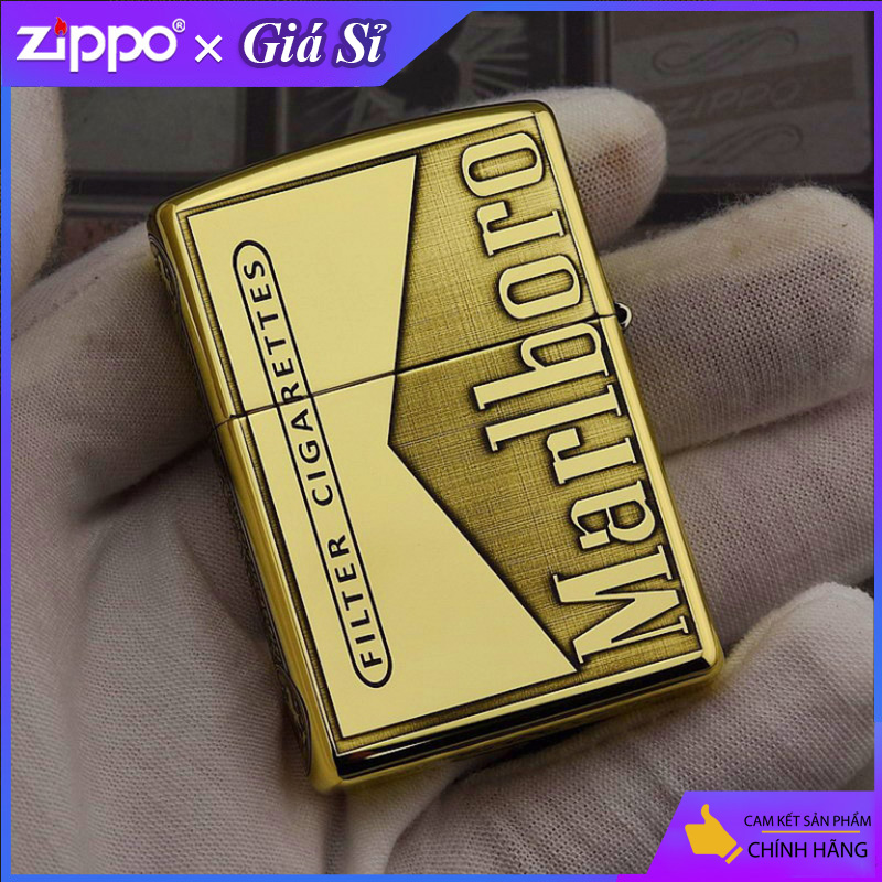 Bật lửa Zippo khắc Logo MBR bản Armor màu vàng bóng