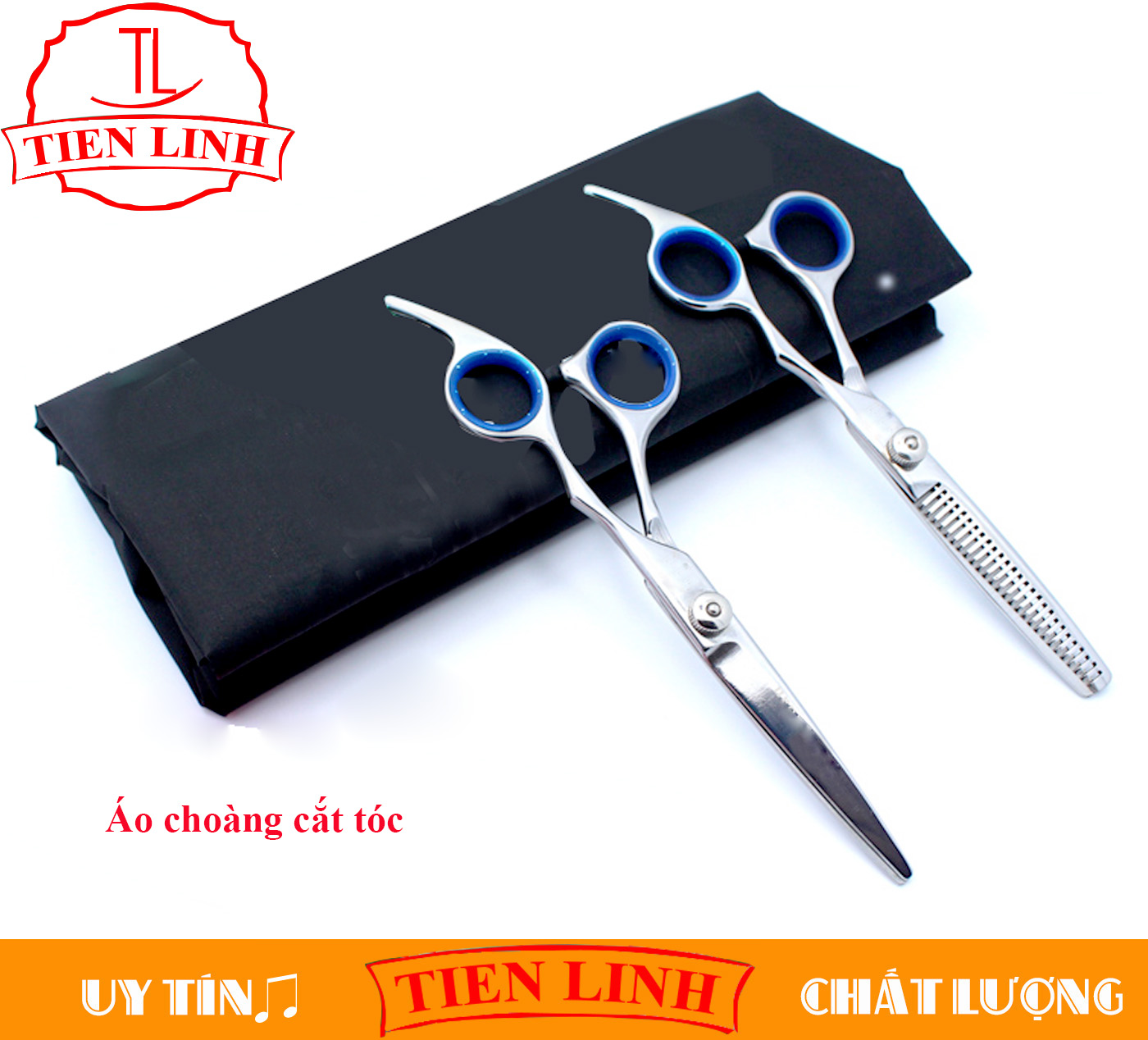 Combo of 2 hair-cutting & fine-cutting scissors W/Cape