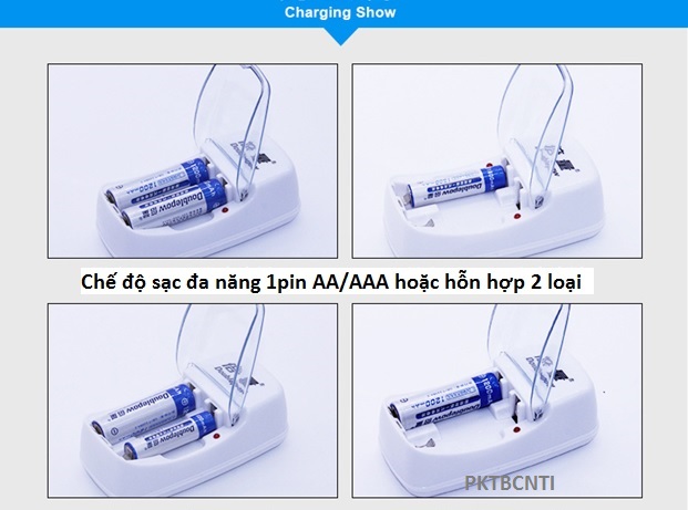 Bộ sạc pin đa năng 2 cổng (sạc pin tiểu, pin AA, pin AAA) Doublepow - DP-B01