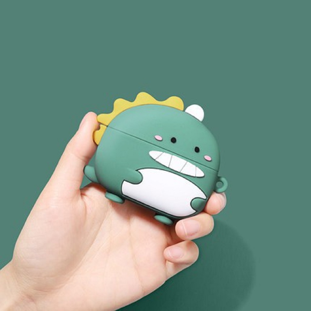 Airpods case - silicon case tai nghe không dây airpods 1/2/3/i12/pro hình khủng long bờm vàng