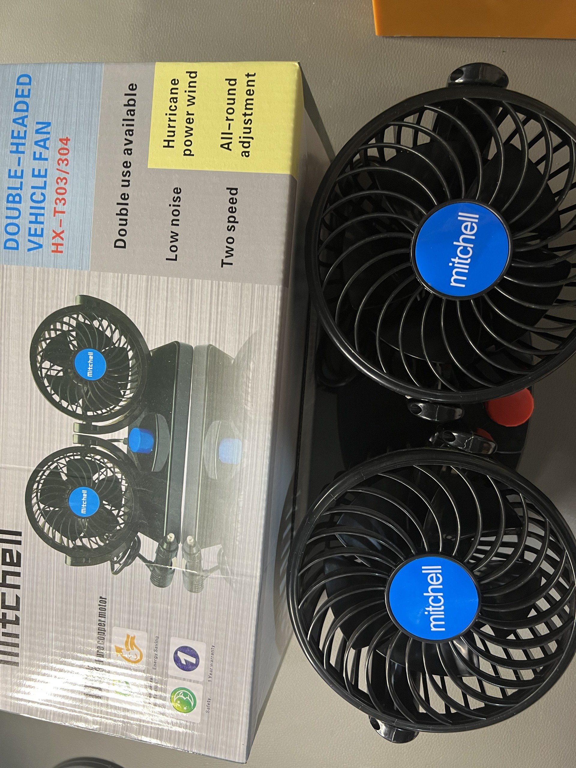 Quạt đôi to mitchell 12v 24v dùng trên ô tô