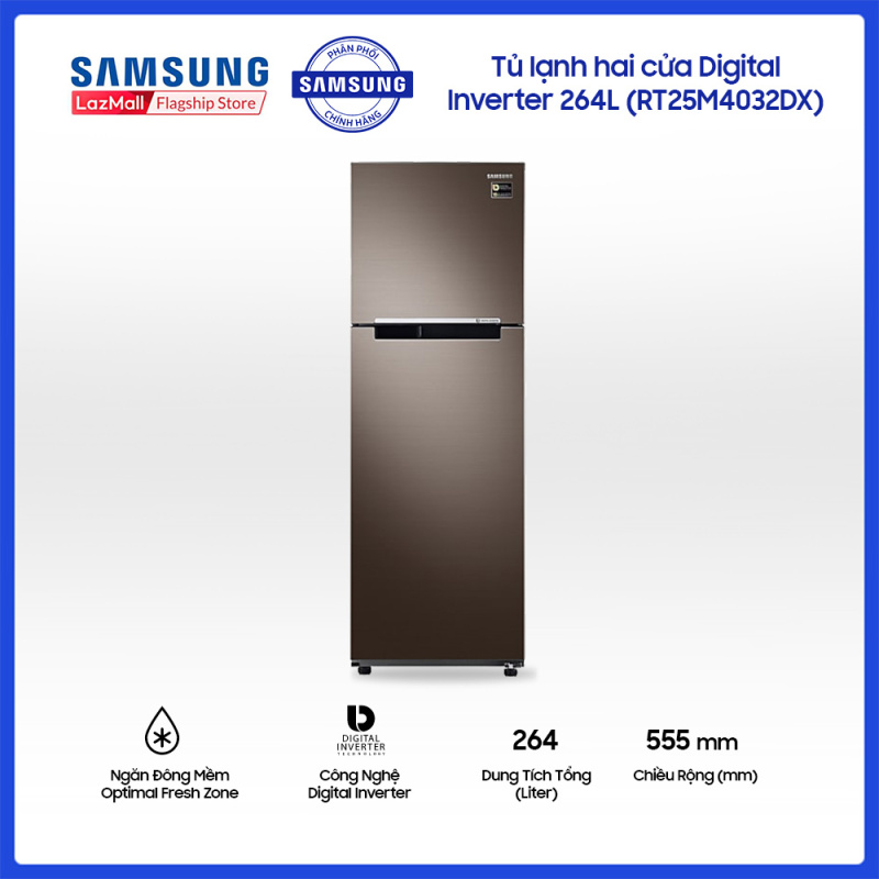 Tủ lạnh 2 cửa Digital Inverter Samsung RT25M4032DX/SV 256L