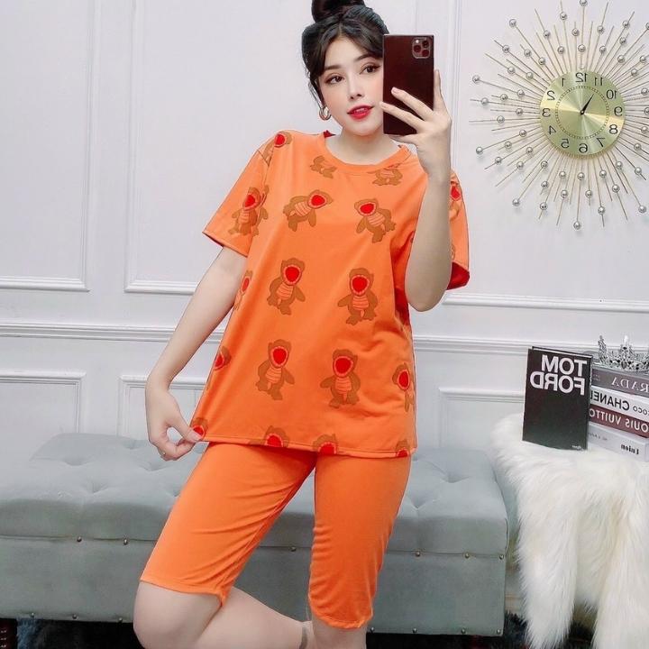 [HCM]Set đồ nữ mặc ở nhà dể thương ❤Áo thun nữ ngắn tay và quần ngố dể thương chất liệu thun cotton tixi cao cấp thời trang sàu gòn giá rẻ