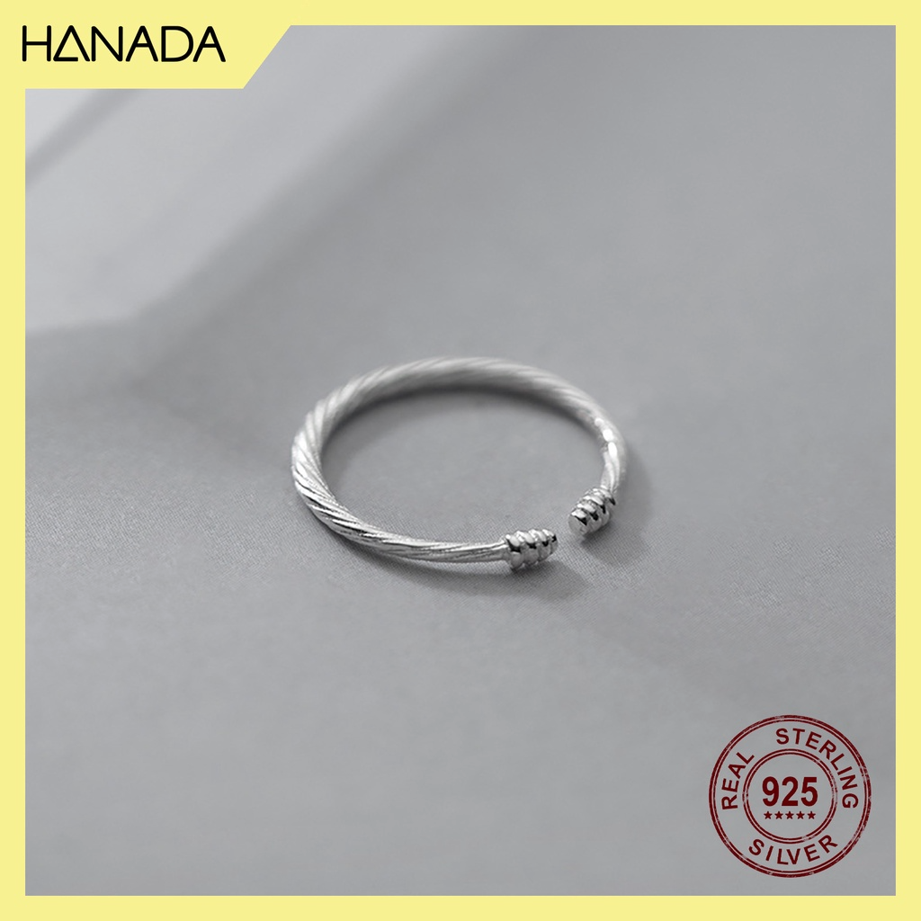 Nhẫn Bạc 925 Hanada 0781 Xoắn Unisex Mảnh
