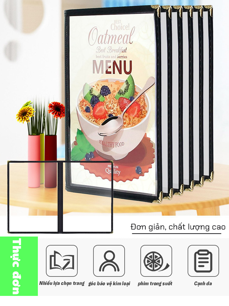 *Chất lượng rất tốt*Bìa menu trang 4/6/8 Kích thước A4 Đa dụng cụ