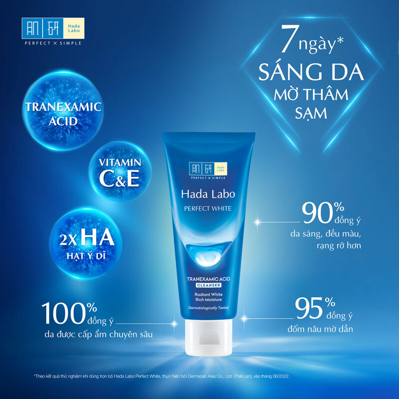 Sữa rửa mặt sạch sâu, dưỡng trắng Hada Labo 80g
