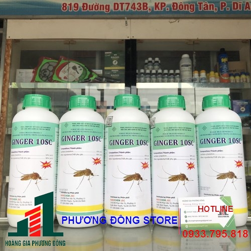 Thuốc diệt muỗi Ginger 10SC nhập khẩu Ấn Độ - Chai 1 lít