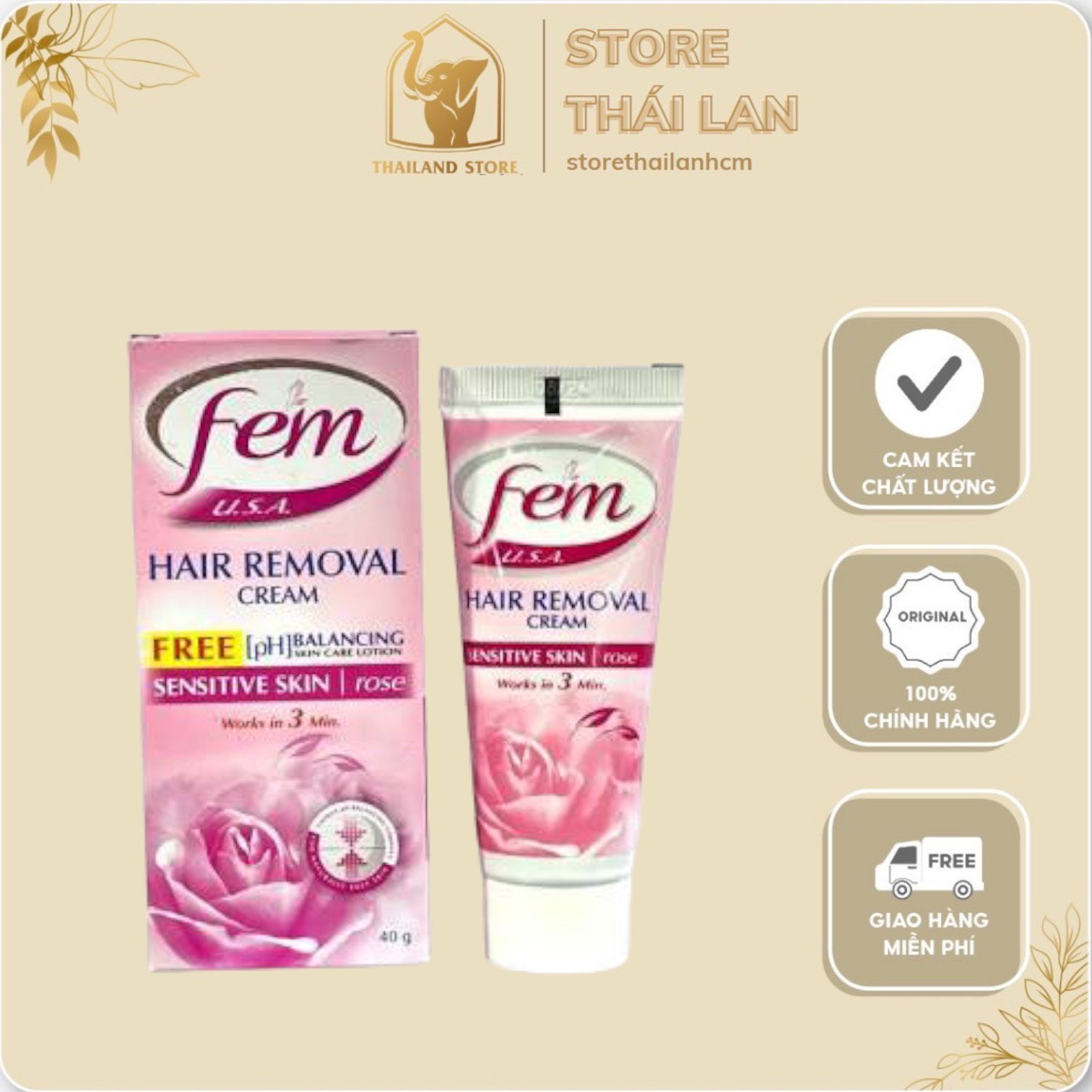 Kem tẩy lông fem hair removal 40gr