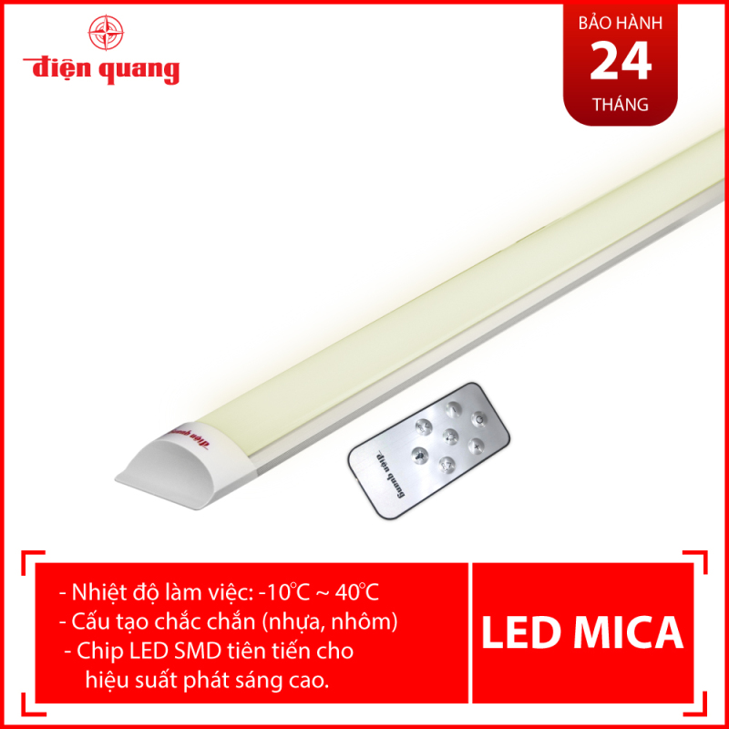Bộ đèn LED MICA SMART Điện Quang ĐQ LED MF02RF 367CCT (36W, điều chỉnh độ sáng và nhiệt độ màu, có remote, nhôm nhựa)