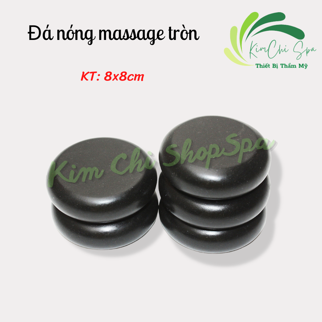 Đá nóng massage tròn, oval, đá nhỏ dùng cho spa, dưỡng sinh