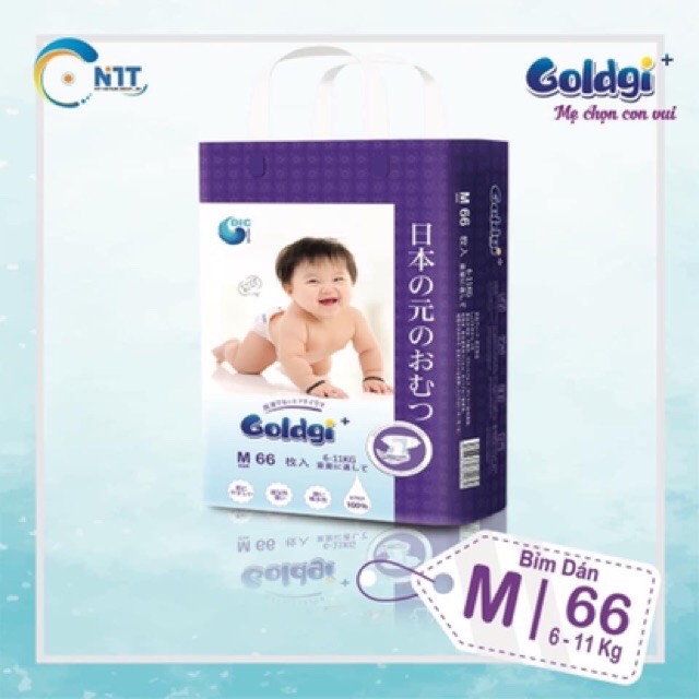 Bỉm dán Goldgi+nội địa Nhật các size Nb92/S84/M66
