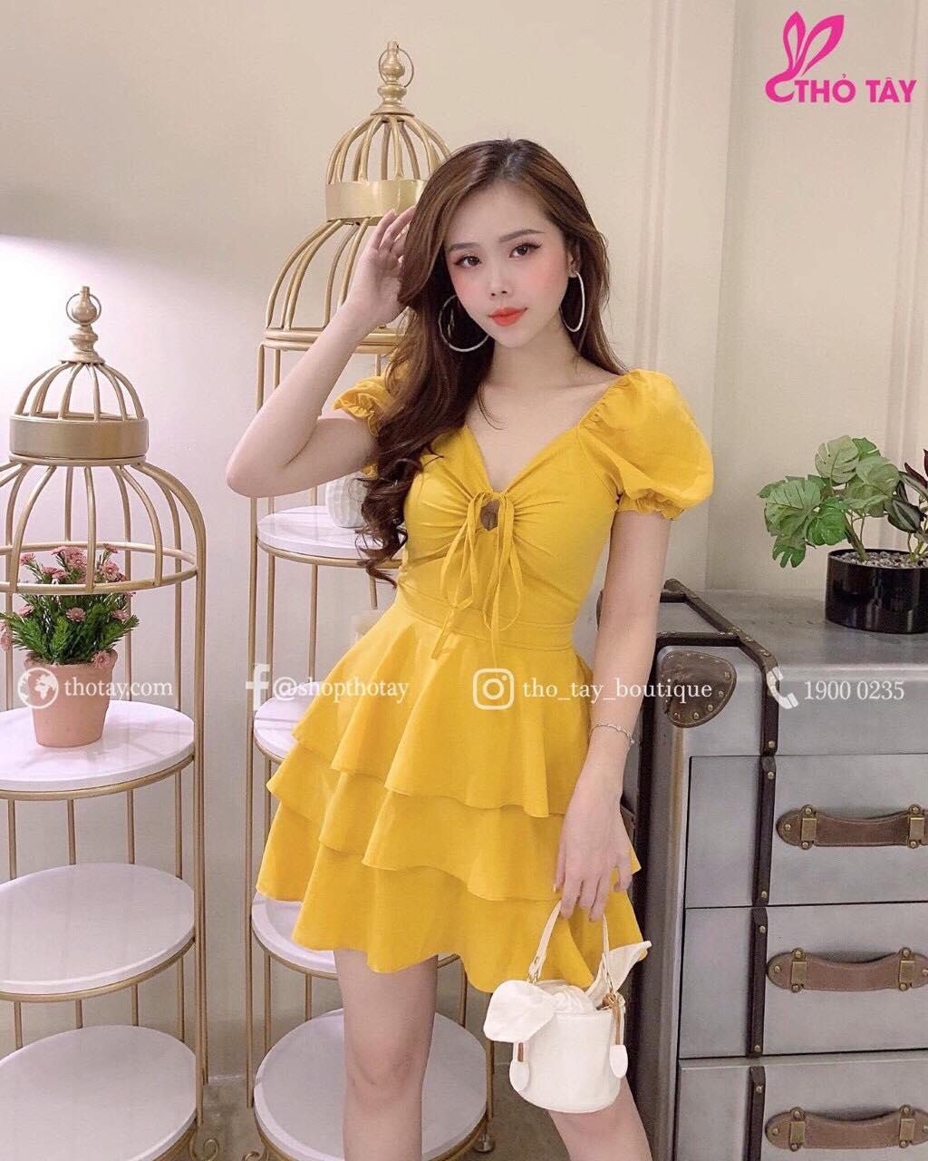 Đầm ren lưới dập ly 3 tầng