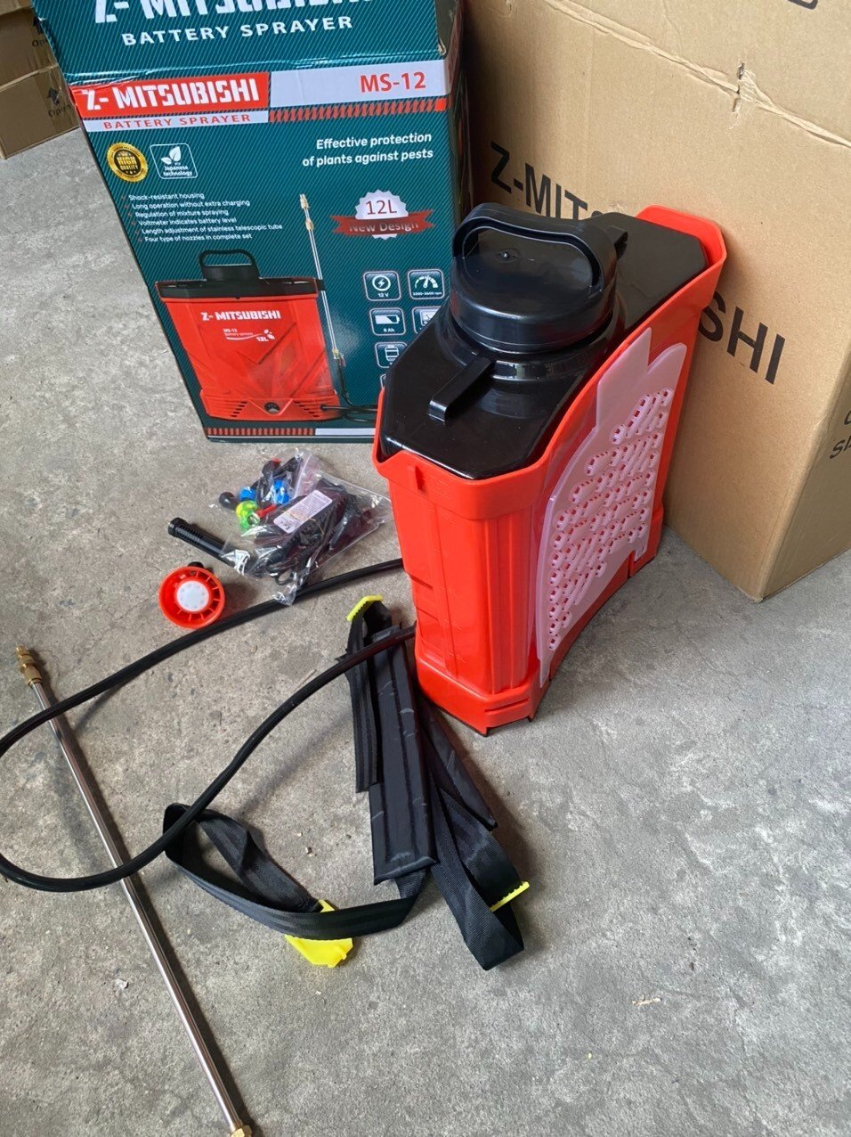 BÌNH XỊT ĐIỆN Z-MITSUBISHI 12L (BÌNH MỚI SIÊU ĐẸP MÀU ĐỎ - Bình xịt điện 12L)