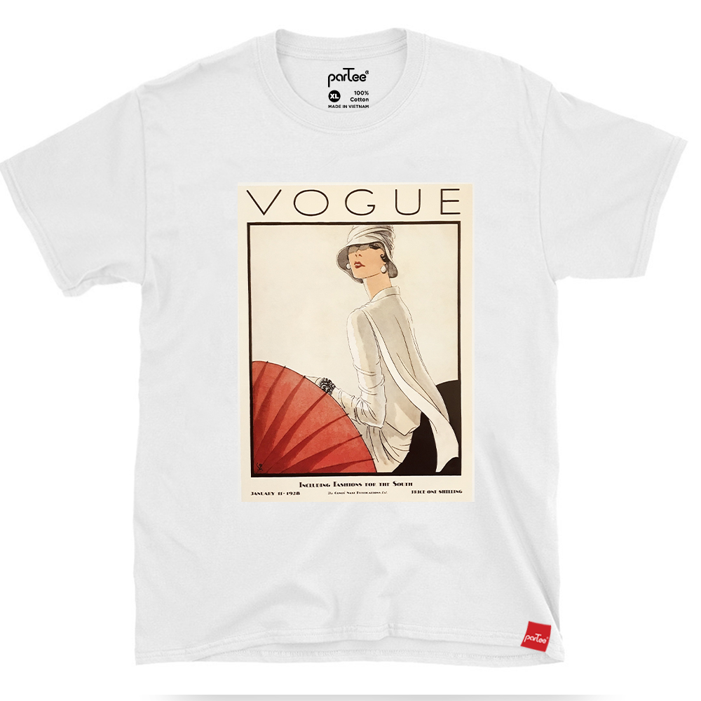 [Freeship + Voucher] Áo Thun Nam Nữ Tay Lỡ Áo Phông Form Rộng Cổ Tròn Oversize Outfits Cặp Đôi Hàn Quốc PARTEE 100% Cotton Úc Bền Vững Không Giãn In Hình Chất Lượng 871 - Vogue 1928 Poster (M/L/XL)