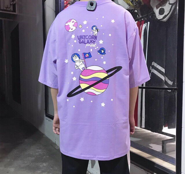 [HCM]Áo thun tay lỡ form rộng Unicorn Galaxy