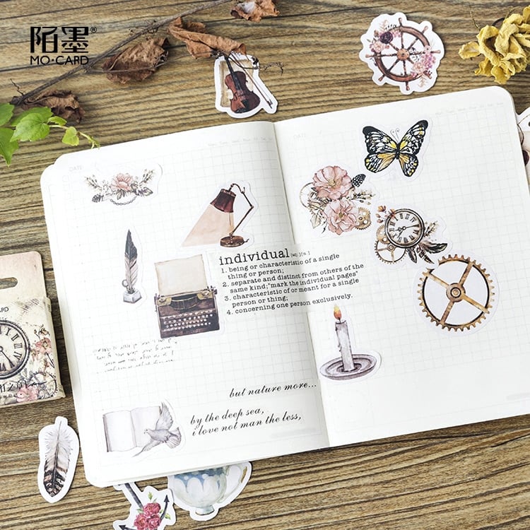 HỘP 45 STICKER ĐỒNG HỒ THỜI GIAN VINTAGE