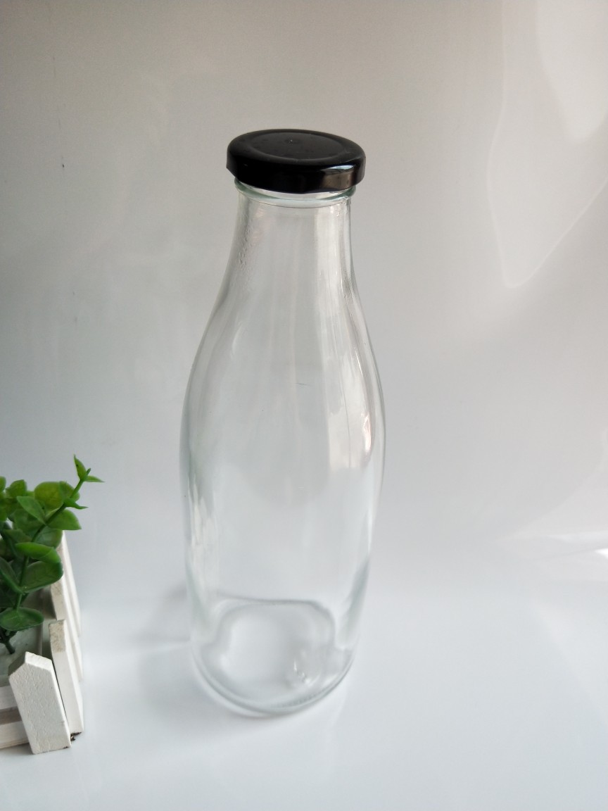 Chai Thủy Tinh Nắp Thiếc Đựng Sữa Hạt 1000ml. 1 lít
