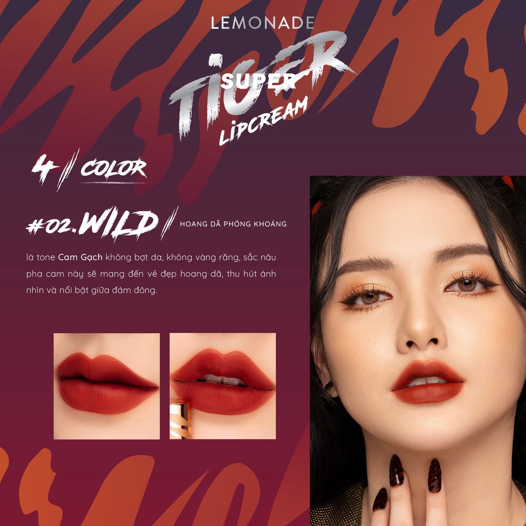 Son Kem Lì Lemonade Supertiger Matte Lipcream 5g