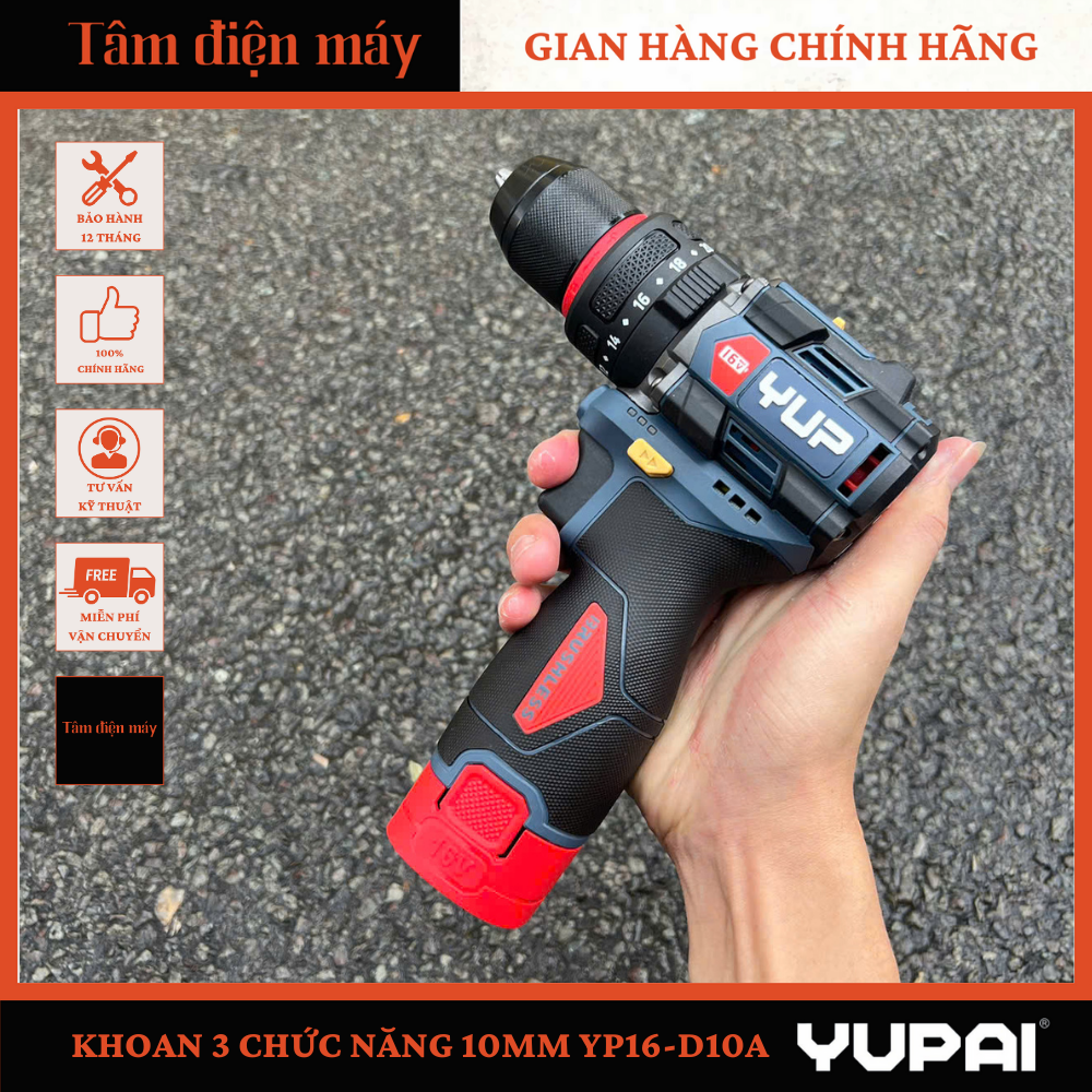 Máy Khoan YP16 D10A - Vít YP16 W150B - Bulong YP16-W280A 16V YUP (YUPAI)