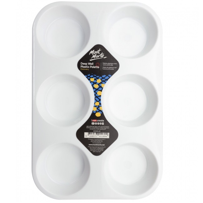 [HCM]KHAY PHA MÀU 6 Ô MONT MARTE - MONT MARTE DEEP WELL PLASTIC PALETTE 6 HOLE