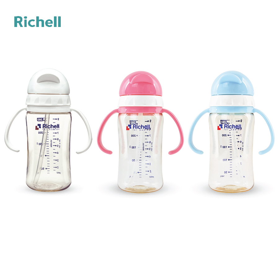 BÌNH ỐNG HÚT PPSU RICHELL (260ML-XANH LƠ)