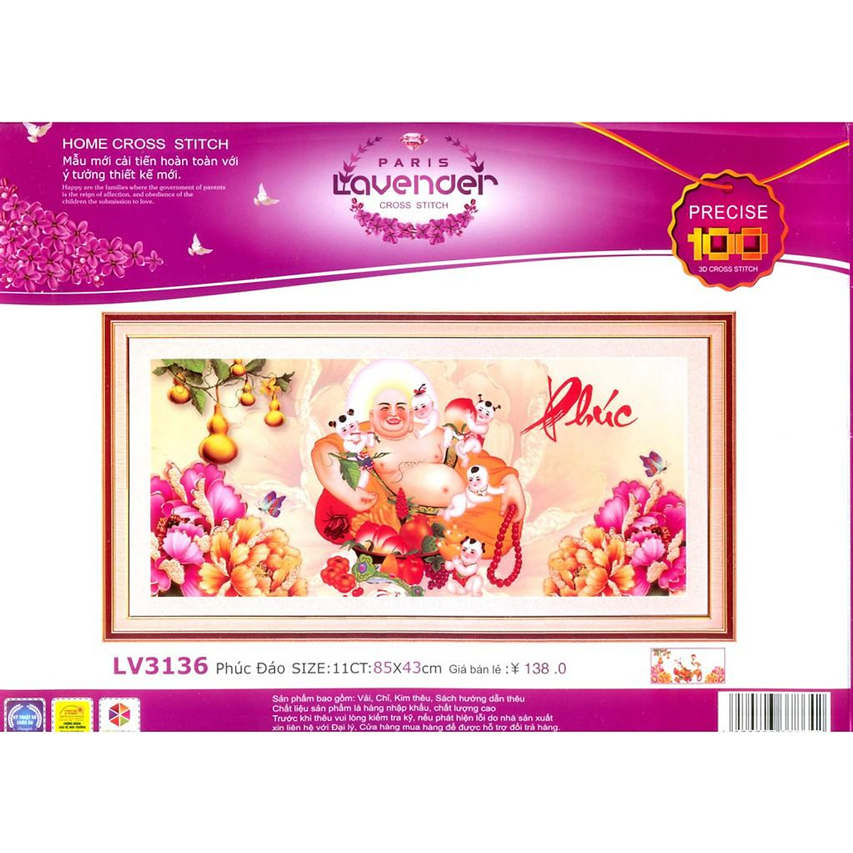 Tranh thêu chữ thập phật di lặc có nhiều mẫu và kích thước- Ngocthinhshop