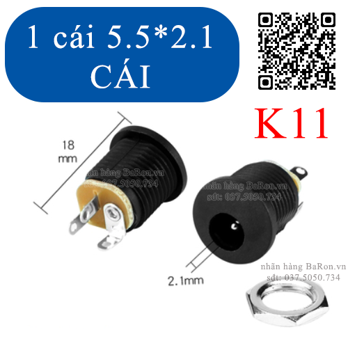 Jack cắm nguồn DC 5.5x2.1 Jack đực 5.5x2.5 (nhiều loại)