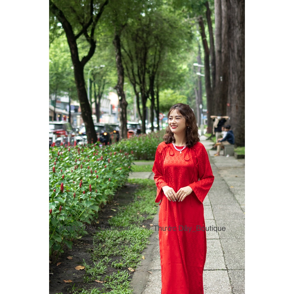 SET ÁO DÀI GẤM LỤA KIỂU TRUYỀN THỐNG