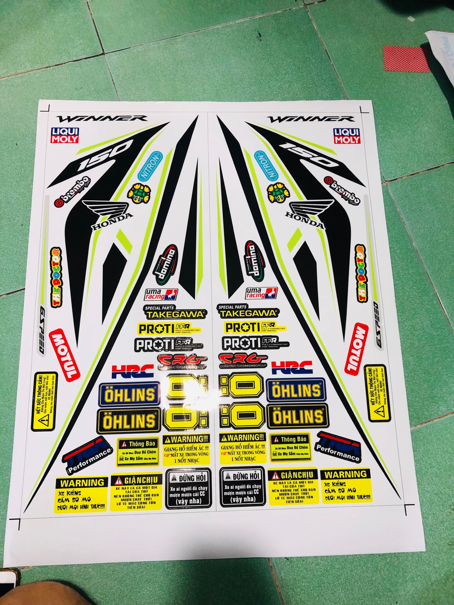 [ QUÍ KHÁCH VUI LÒNG MANG TEM RA TIỆM CHO THỢ DÁN] TEM RỜI honda winner 150 dán xe trắng