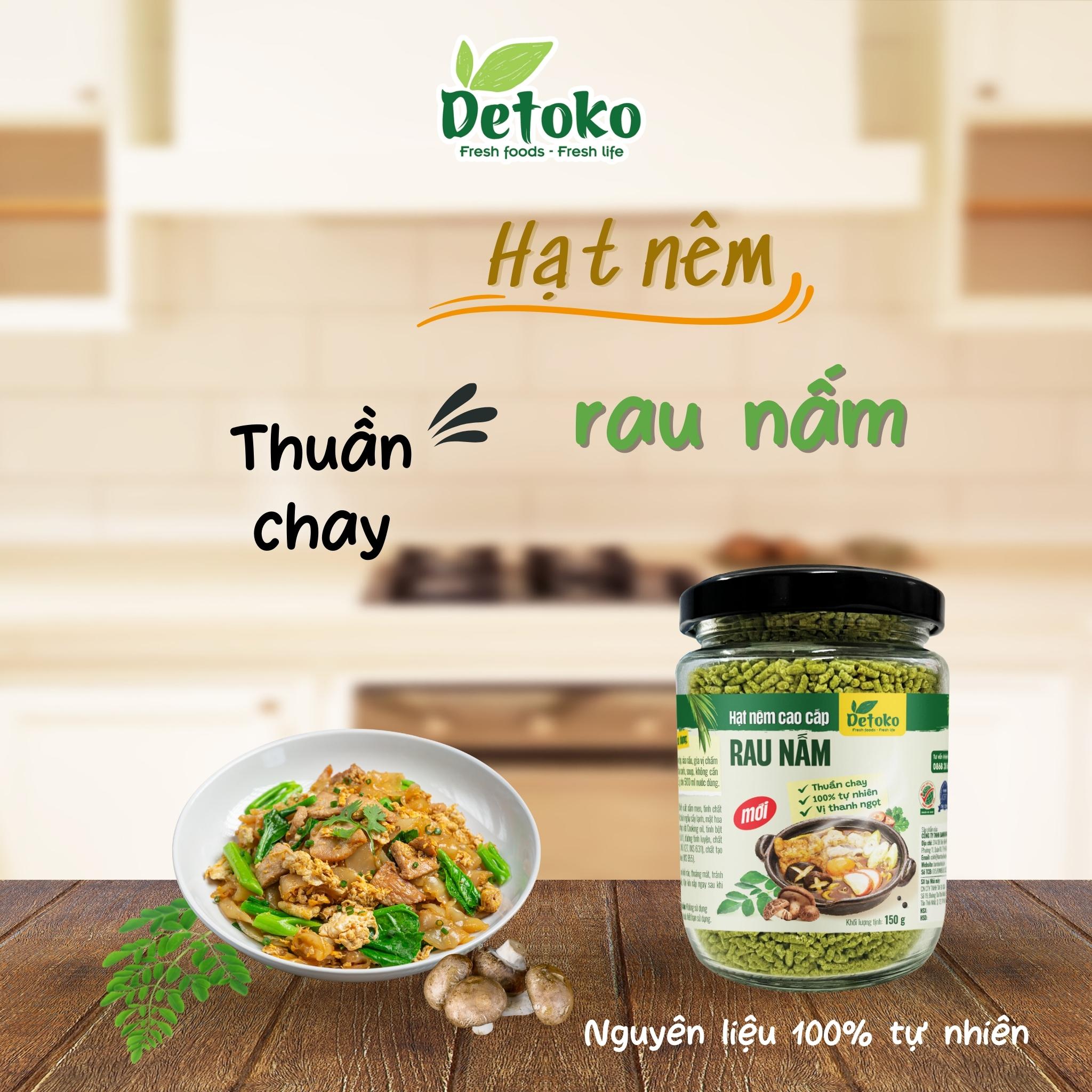 Hạt nêm rau nấm thuần chay 150g - Detoko