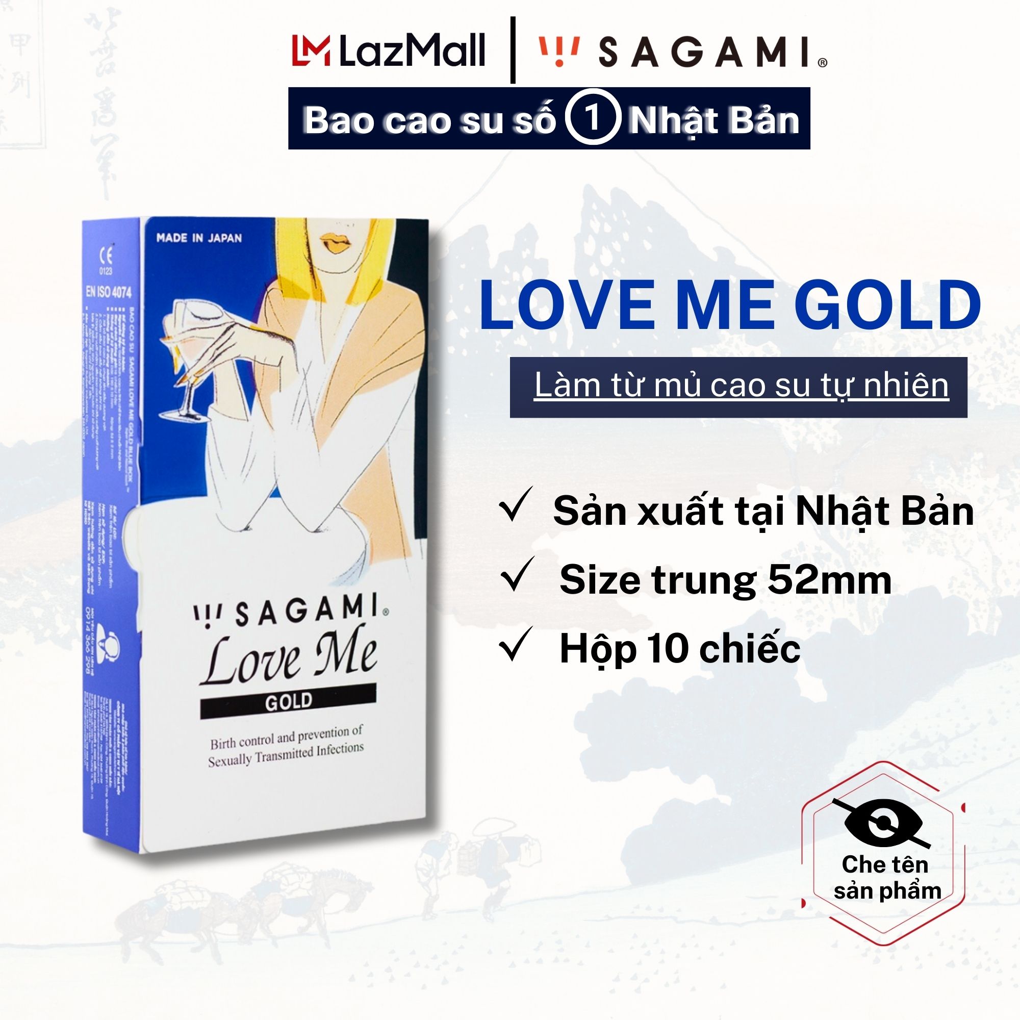 Bao cao su Sagami Love Me Gold (Hộp 10) - baocao su siêu mỏng, không mùi