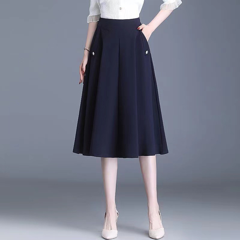 Women’s Long Chiffon Skirts Floor Length High Waist Formal Prom Party Skirts with Pockets