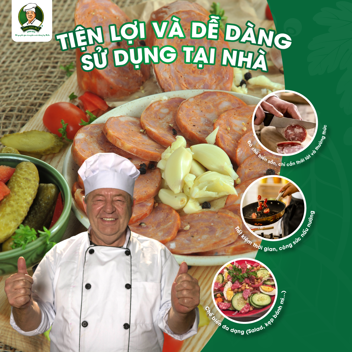 [  Chỉ giao HCM & Hà Nội ] Salami tỏi 200g Ông già Ika