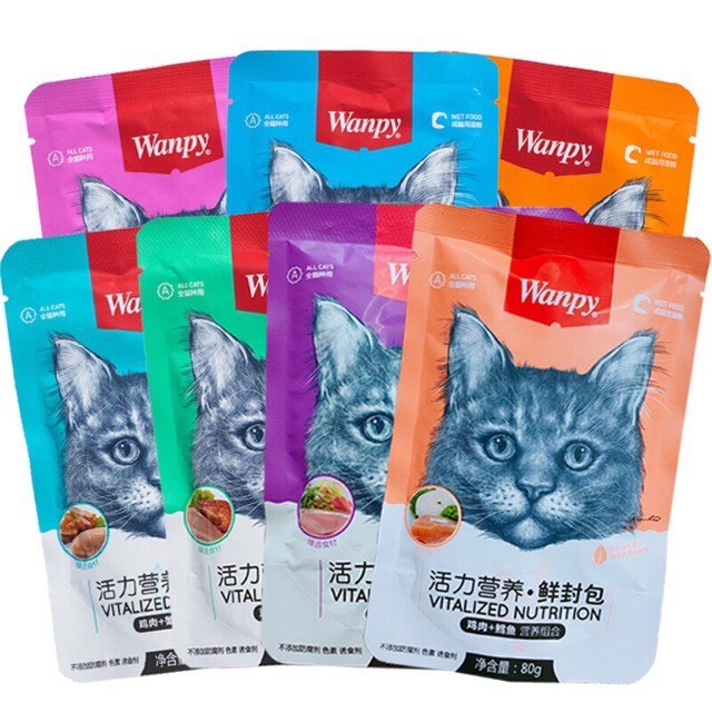 Pate Wanpy Cho Mèo Gói 80gr nhiều vị