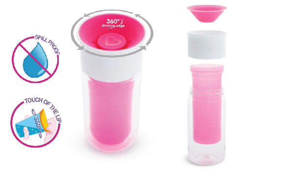 CỐC 360 ĐỘ CHỐNG ĐỔ GIỮ NHIỆT KÈM STICKER MUNCHKIN (266ML)