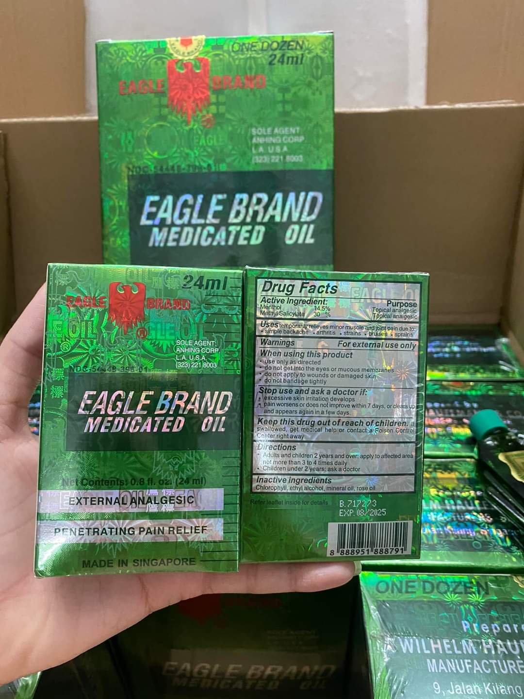 Dầu gió xanh Singapore 2 nắp