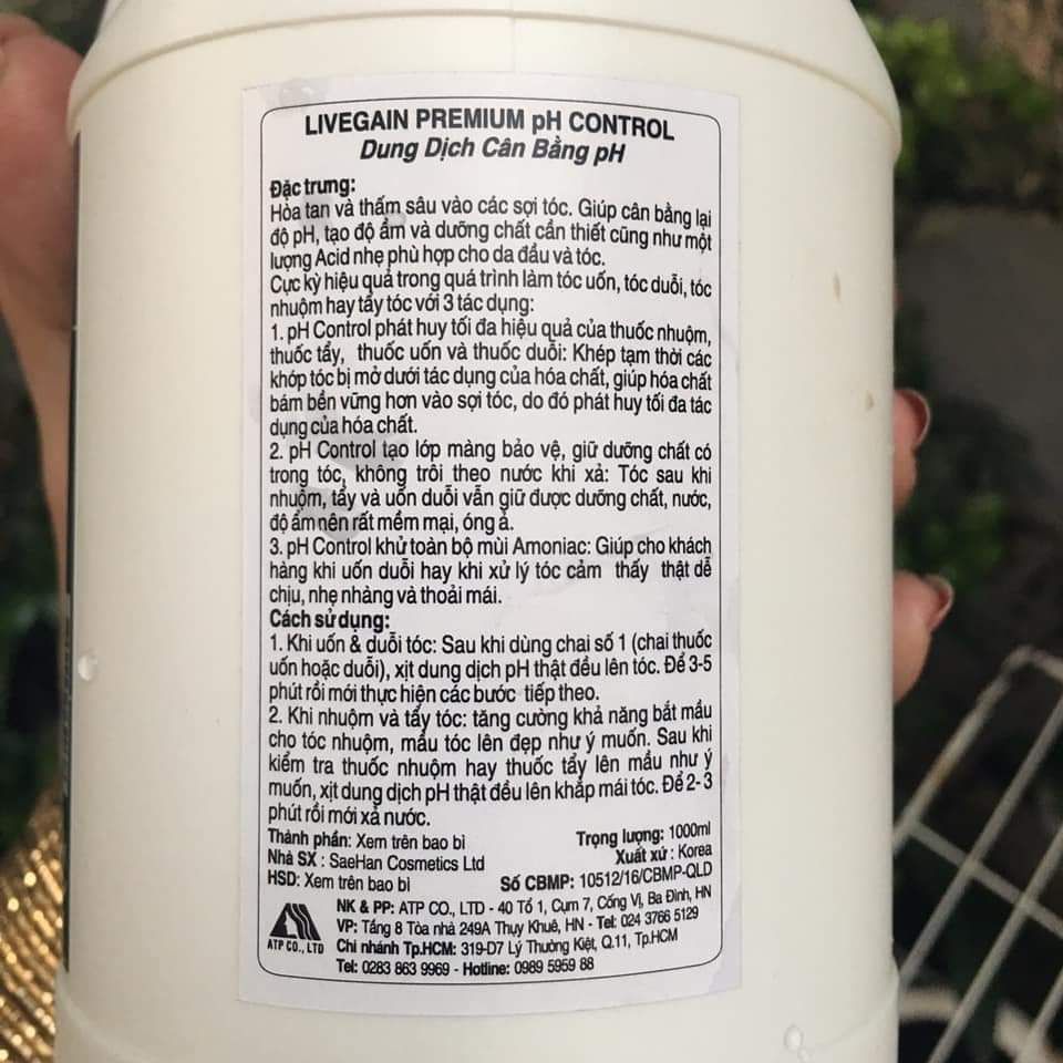 [HCM]DUNG DỊCH CÂN BẰNG PH CHO TÓC CONTROL LIVEGAIN HÀN QUỐC 1000ml