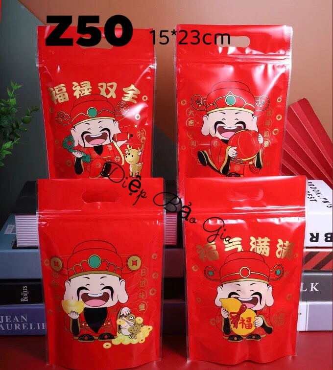 Túi zip đựng bánh, kẹo, hạt các mẫu 50 chiếc