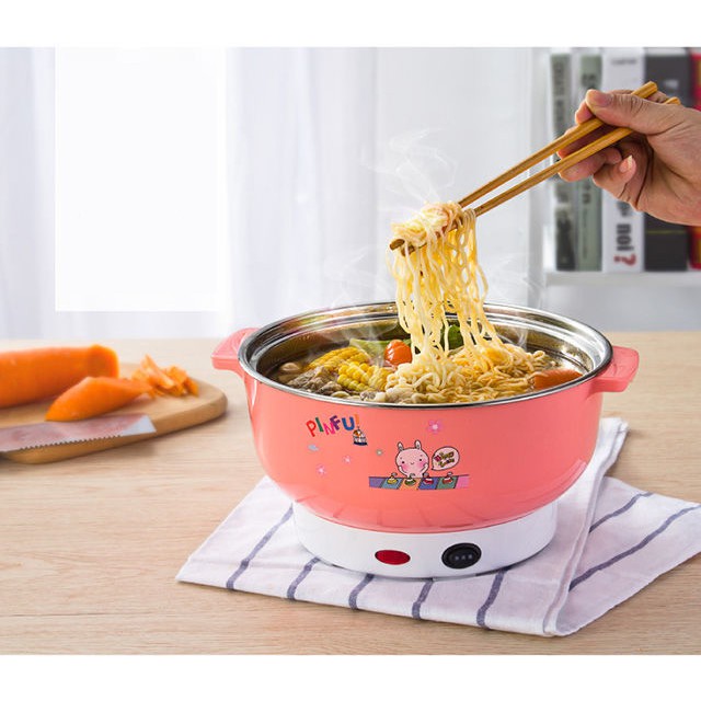 Nồi lẩu điện mini đa năng, đáy chống dính inox 304 size 26cm,công suất 1000W hiệu suất cao, bảo hành 12 tháng