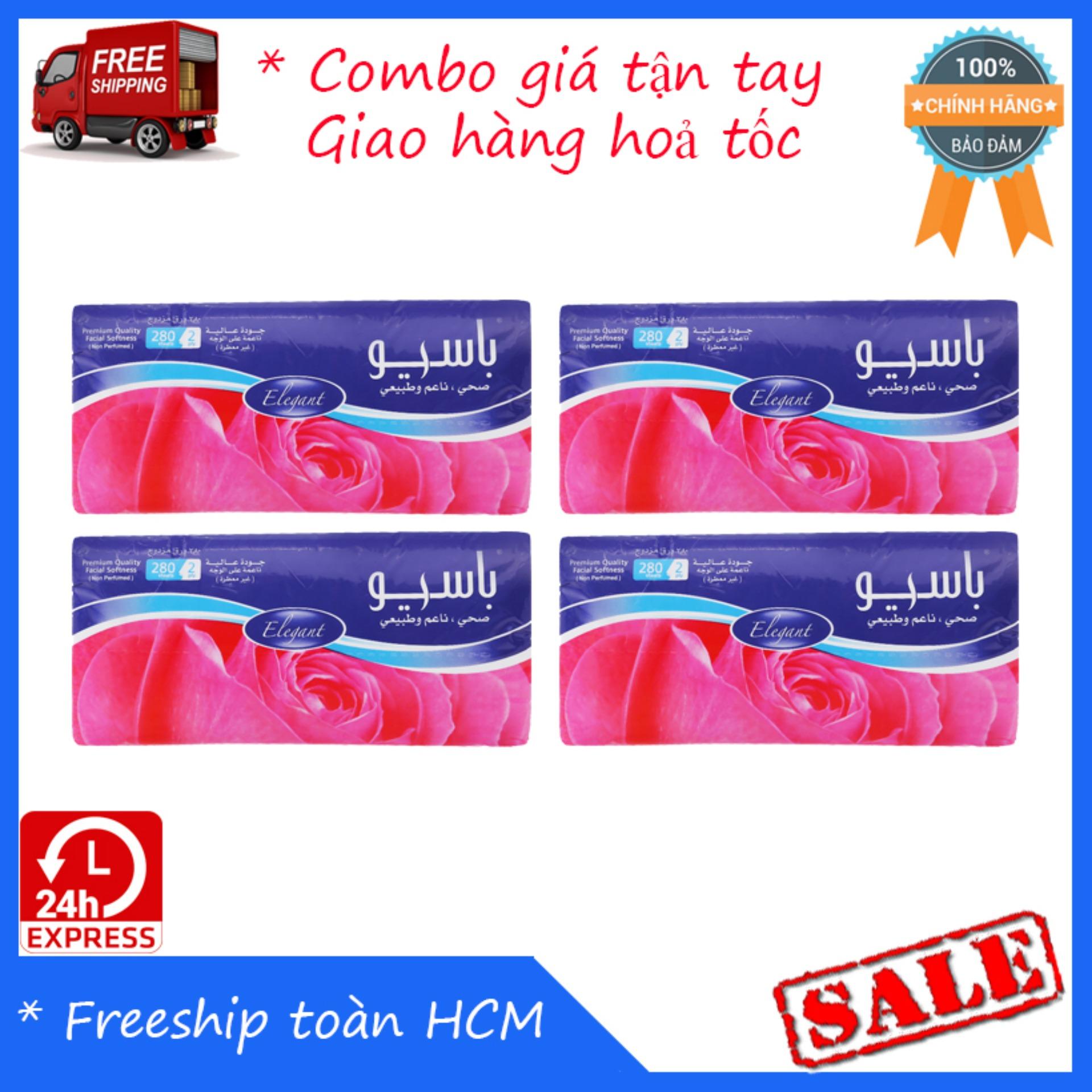 Combo 4 gói Khăn giấy Paseo 280 tờ 2 lớp