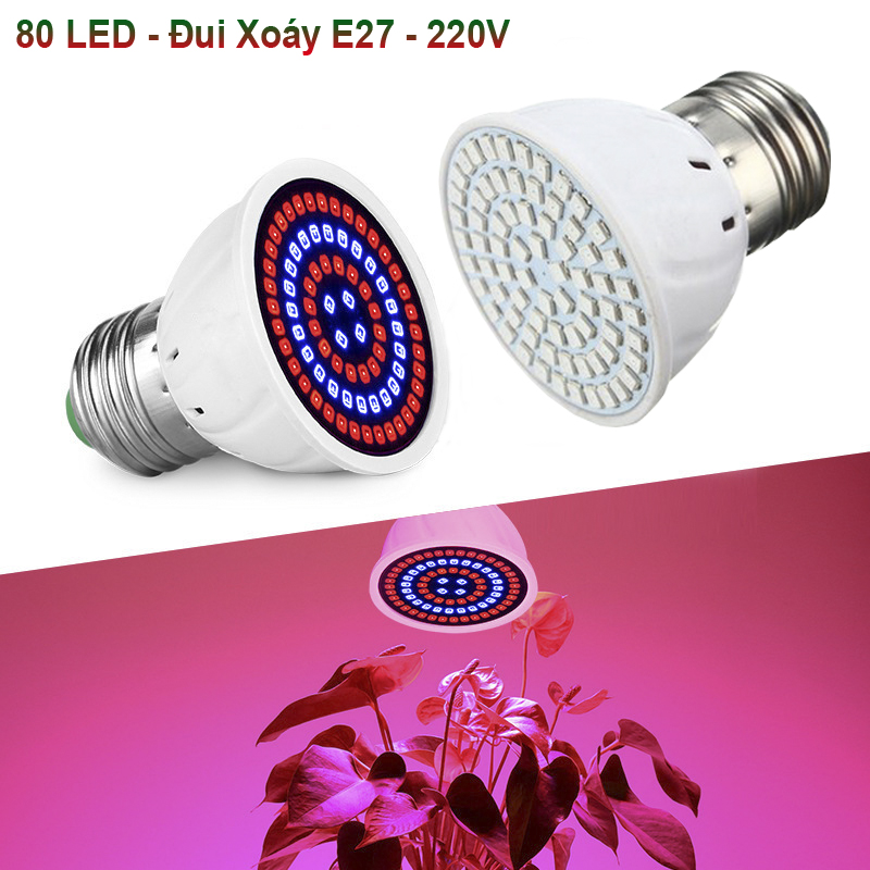 Bóng đèn trồng cây e27 220v loại 80 led